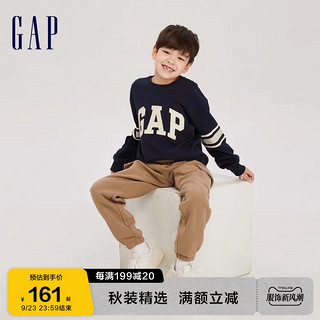 Gap 盖璞 男童秋季2023新款LOGO棒球运动长袖T恤786565儿童装休闲卫衣