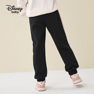 迪士尼（Disney）童装儿童女童针织长裤运动卫裤DB331ME30碳黑130