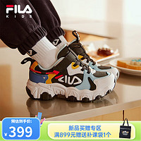 FILA 斐乐 童鞋儿童跑步鞋小童儿童复古跑鞋 黑色\\明灿黄-BY 30码/内长18.5cm