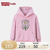 Levi's李维斯童装女童连帽卫衣儿童甜美风上衣 杏花粉 120/60(6)