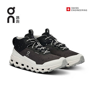 On昂跑秋冬户外青少年防水徒步靴 Cloudhero Mid Waterproof Black/White  黑色/白色 35.5