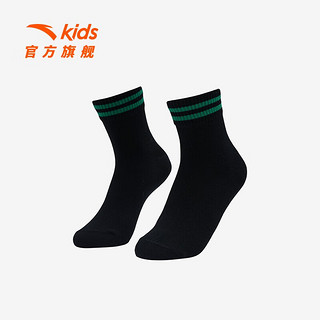安踏（ANTA）儿童袜子男童中袜五双装秋季舒适透气百搭中筒运动袜 白色、黑色、蓝色、灰色、绿色-1 M