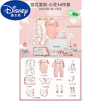 迪士尼（Disney）新生婴儿衣服礼盒刚出生女宝宝满月物初生用品大全夏季套装 夏款小花款14件 59cm(0~3个月)
