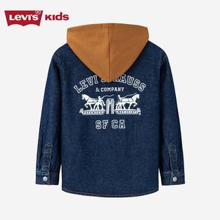 Levi's李维斯童装儿童牛仔夹克男童撞色外套 消失蓝 140/68(S)