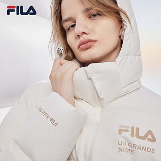 FILA 斐乐羽绒服款冬季宽松休闲运动连帽印花保暖外套