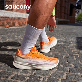 saucony 索康尼 威途跑鞋男23年秋季缓震透气软底运动鞋子VESSEL 曙光橙2 42.5