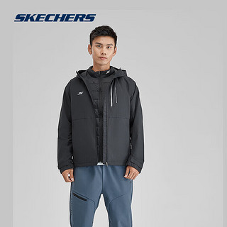 SKECHERS 斯凯奇 冲锋衣连帽外套羽绒背心防寒保暖轻盈P423M114