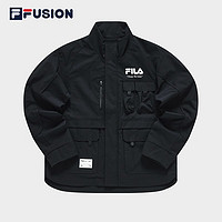 斐乐（FILA） FUSION潮牌男子梭织外套季时尚宽松休闲上衣 深黑-BK 170/92A/M