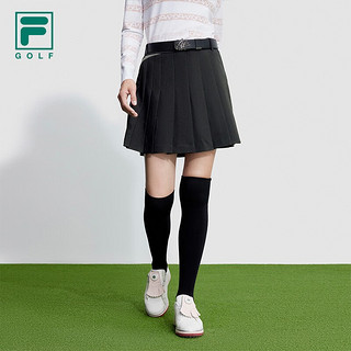 FILA 斐乐女士梭织裙基础高尔夫运动短裙半身裙 深黑-BK 160/62A/S