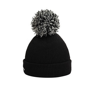 Callaway卡拉威 高尔夫球帽女士冬帽针织帽保暖防寒毛球帽 5223665 黑色