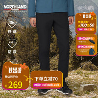 诺诗兰款男士风雪长裤防泼保暖户外徒步登山弹力休闲裤NXPDH5596E 纯黑色 165/S