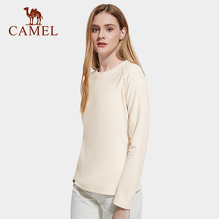 骆驼（CAMEL）CAMEL户外抓绒衣季男女套头卫衣纯色摇粒绒薄衫潮 玫瑰灰粉,女,A1W1VV110 S