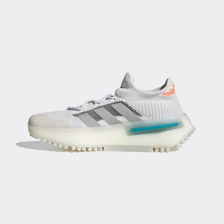 adidas 阿迪达斯 官方三叶草NMD_S1男女经典boost休闲跑步鞋FZ5707 白/银灰/橘红 42.5(265mm)