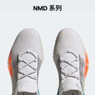 adidas 阿迪达斯 官方三叶草NMD_S1男女经典boost休闲跑步鞋FZ5707 白/银灰/橘红 42.5(265mm)