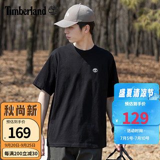 Timberland添柏岚T恤男士夏季户外运动半袖宽松棉质透气黑色休闲短袖 A2EKJ001/黑色/拍大一码 2XL/190