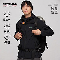 诺诗兰户外男士软壳外套防泼防风登山徒步旅行休闲上衣NXJCH5562E 纯黑色 170/M