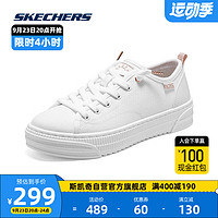斯凯奇Skechers懒人一脚蹬运动鞋子女款纯色小白鞋114640 OFWT 37.5