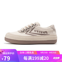 PLUS会员：Feiyue. 飞跃 Feiyue 面包帆布鞋女春秋潮流街拍休闲百搭板鞋FXY343N 米卡其 37