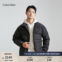 Calvin Klein  Jeans男士暗格纹拼接魔术贴袖口立领鸭绒羽绒服J324430 BEH-太空黑 S