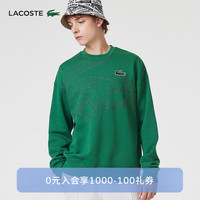 法国拉科斯特 LACOSTE男士印花时尚圆领宽松圆领卫衣|SH8248 CNQ/深绿色 4/175