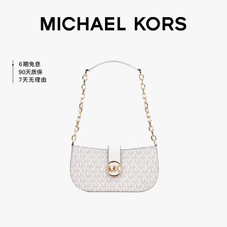 MICHAEL KORS 迈克·科尔斯 MK奶油色老花单肩包新月包