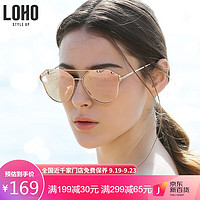 LOHO 太阳镜偏光女士炫彩墨镜出游潮搭个性眼镜 LHK009 玫瑰粉送爱人
