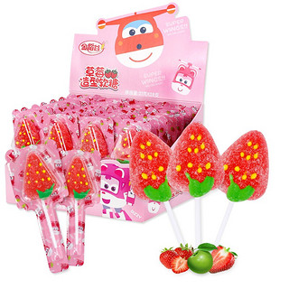 金稻谷（jindaogu）VC软糖果草莓造型棒棒糖儿童休闲零食588g