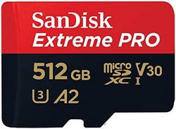 SanDisk 闪迪 512 GB Extreme PRO microSDXC 存储卡 + SD 适配器 + RescuePRO Deluxe，高达 200 MB/s