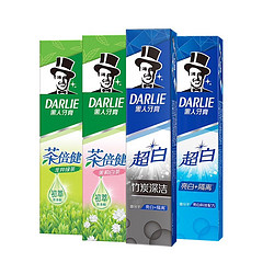 DARLIE 好来 原黑人)牙膏超白茶家庭家用套装190g*4支洁齿清新亮齿