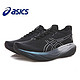 ASICS 亚瑟士 男女鞋跑步鞋nimbus25网面轻量减震百搭休闲鞋 黑银色 42