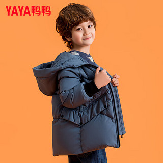 鸭鸭（YAYA）儿童羽绒服男童纯色加厚连帽时尚男孩子保暖冬季小童装外套SE 黑色 80cm