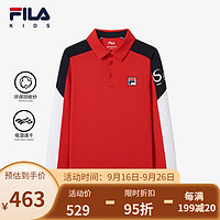 FILA斐乐童装儿童长袖T恤冬新男大童运动POLO RD红-RD 120