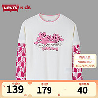 Levi's 李维斯女童秋季商场同款纯棉舒适童装打底 糖果白 155/76(XL)