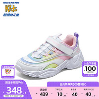 Skechers斯凯奇女童熊猫鞋老爹鞋儿童鞋渐变跳色休闲鞋运动鞋303903L 白色/多彩色/WMLT 27.5码