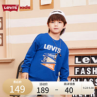 Levi's李维斯童装男童卫衣中大童宝宝套头上衣潮 石英蓝 110/52(4)