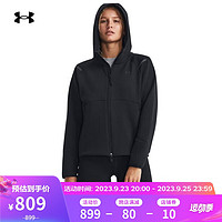 安德玛（UNDERARMOUR）秋冬Unstoppable女子抓绒训练运动外套1379842 黑色001 S