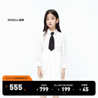 little MO&Co.little moco童装装女童长袖衬衫裙百褶连衣裙KBC3DRST03 本白色 130/60