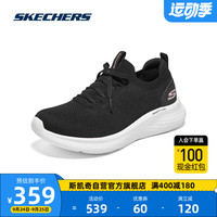 斯凯奇Skechers女鞋透气轻便休闲运动健步鞋一脚蹬149769 BKPK 35.5 