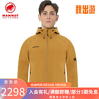 猛犸象（MAMMUT）经典标Clion防风抓绒保暖加厚软壳 棕黄色 M