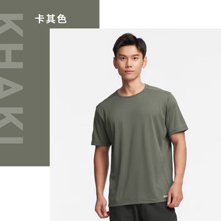 迪卡侬速干t恤男夏季半袖宽松透气跑步速干衣运动短袖MSJT 卡其色 3XL （欧码偏大，请参考尺码表选