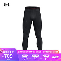 安德玛（UNDERARMOUR）秋冬RUSH男子训练运动紧身裤1379284 黑色001 S