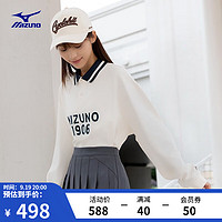 美津浓（MIZUNO）HERITAGE系列 23复古休闲运动长袖 男/女宽松休闲长袖POLO衫 16/椰奶白 M