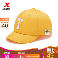 特步（XTEP）棒球帽圆顶美式校园风运动帽男女同款字母运动帽子 黄 均码