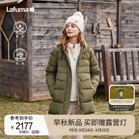 LAFUMA乐飞叶户外羽绒服女 冬季防泼水防风中长连帽鹅绒保暖 LFJU3DH60 深棕色DB 160/80A(36)