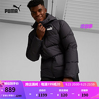 彪马（PUMA） 男子休闲连帽羽绒外套 DOWN PUFFER 849987 黑色-01 M(175/96A)