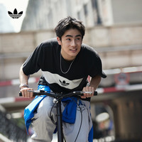 adidas阿迪达斯三叶草男装秋季运动短袖T恤上衣HZ0703 黑色 A/S