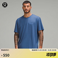 lululemon丨Fundamental™ 男士宽松款 T 恤 *徽标 LM3EW0S 浅蓝色 L