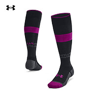 安德玛 UNDERARMOUR）秋冬High Rise男女训练运动中筒袜1380883 黑色001 M