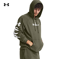 安德玛 德玛 UNDERARMOUR）秋冬Rival男子抓绒训练运动连帽卫衣1379760 绿色390 M