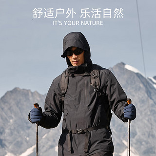 NORTHLAND 诺诗兰 GORETEX男三合一冲锋衣防泼防水户外徒步登山服NWJDH5633E 纯黑色 180/XL